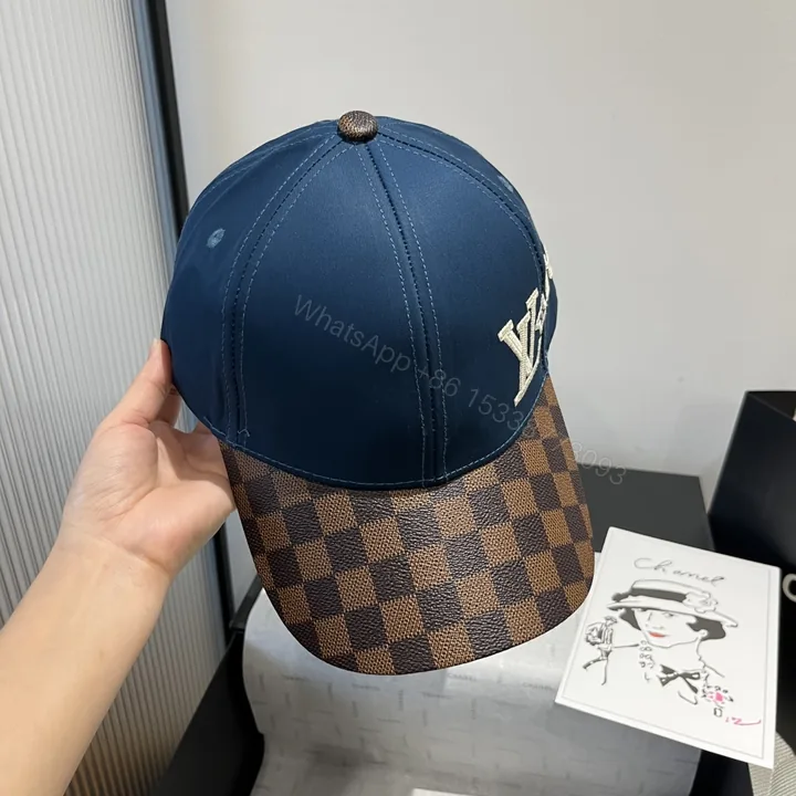 View 1 of LV 高仿棋盤格拼接棒球帽 經典Monogram拼色設計