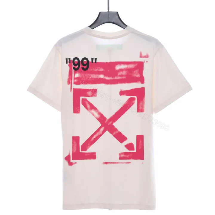 View 1 of Off-White Graffiti Pink Arrow Beige T-Shirt