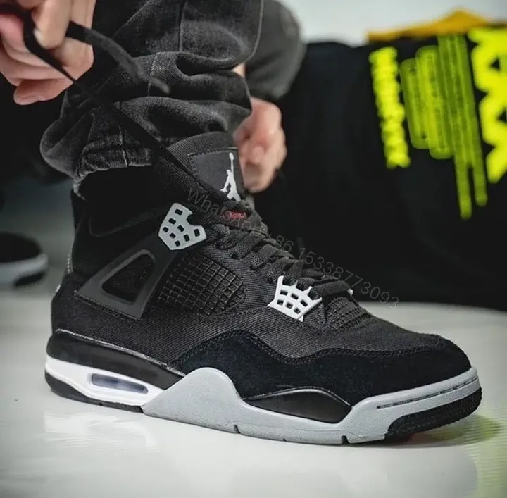 View 1 of Air Jordan 4 Black Canvas