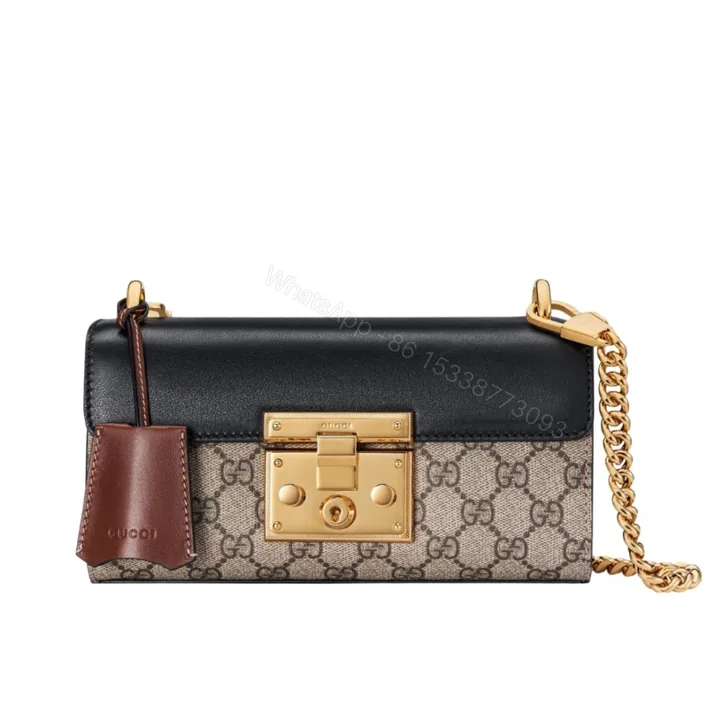 View 1 of Gucci Padlock Small Shoulder GG Supreme Canvas Black 22Cm ‎735103 KLQJG 9785