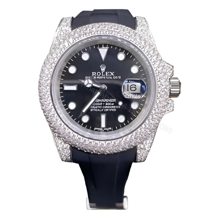 View 1 of Rolex Submariner 116336 Black Dial Diamond Bezel Replica