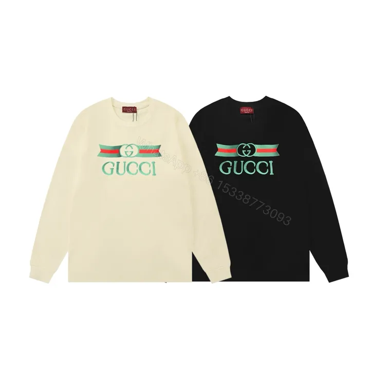 View 1 of Gucci 一比一長袖T恤 男士經典LOGO印花設計 黑色款