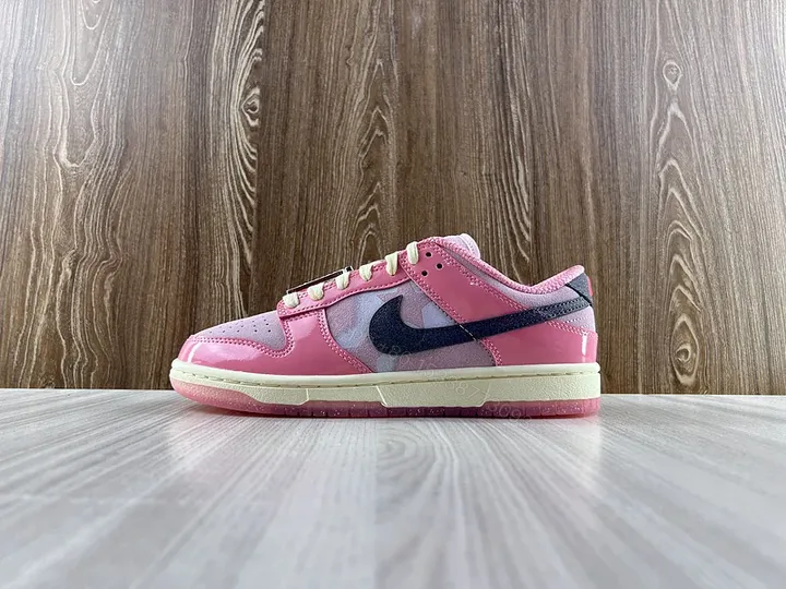 View 1 of Chunky Pink & Navy Nike-Inspired Luxury Sneaker, All-Day Comfort