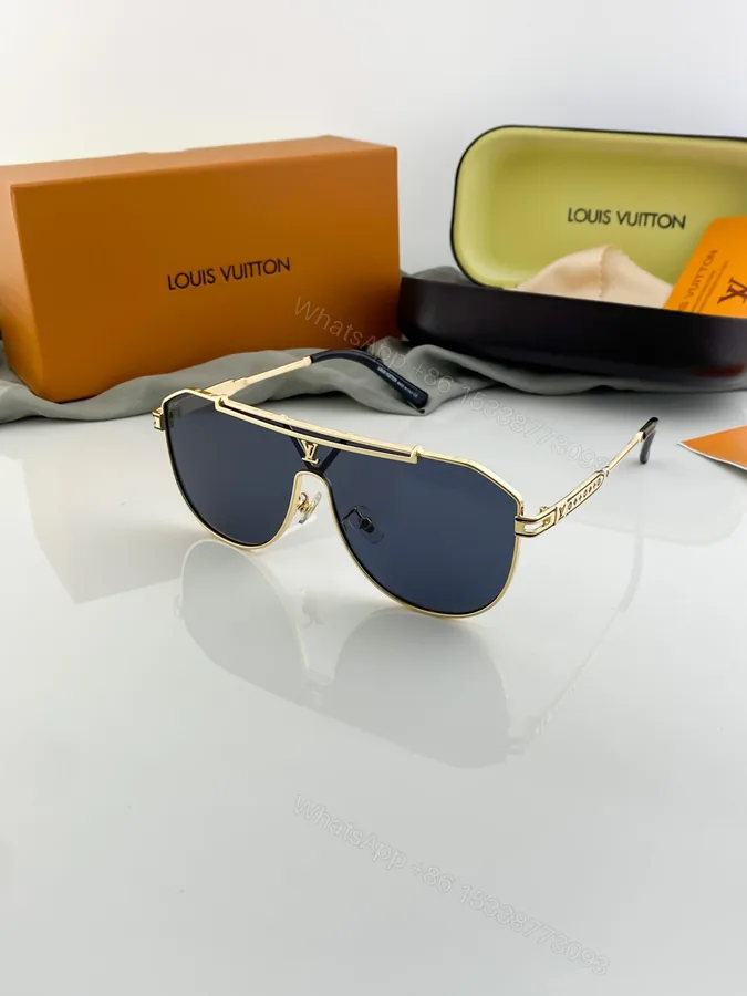 View 1 of Louis Vuitton Aviator Men’s Sunglasses Gold-Black