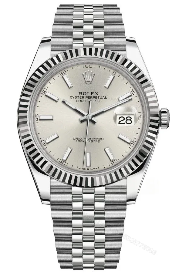 View 1 of Rolex Datejust M126334-0004 1:1 Replica Silver Dial Jubilee 41MM 3235 Movement Super Clone Watch