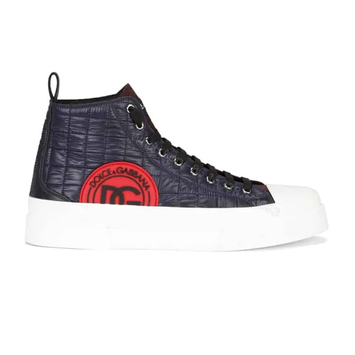 View 1 of DOLCE AND GABBANA QUILTED TWO-TONE NYLON PORTOFINO LIGHT MID-TOP SNEAKERS – DG105