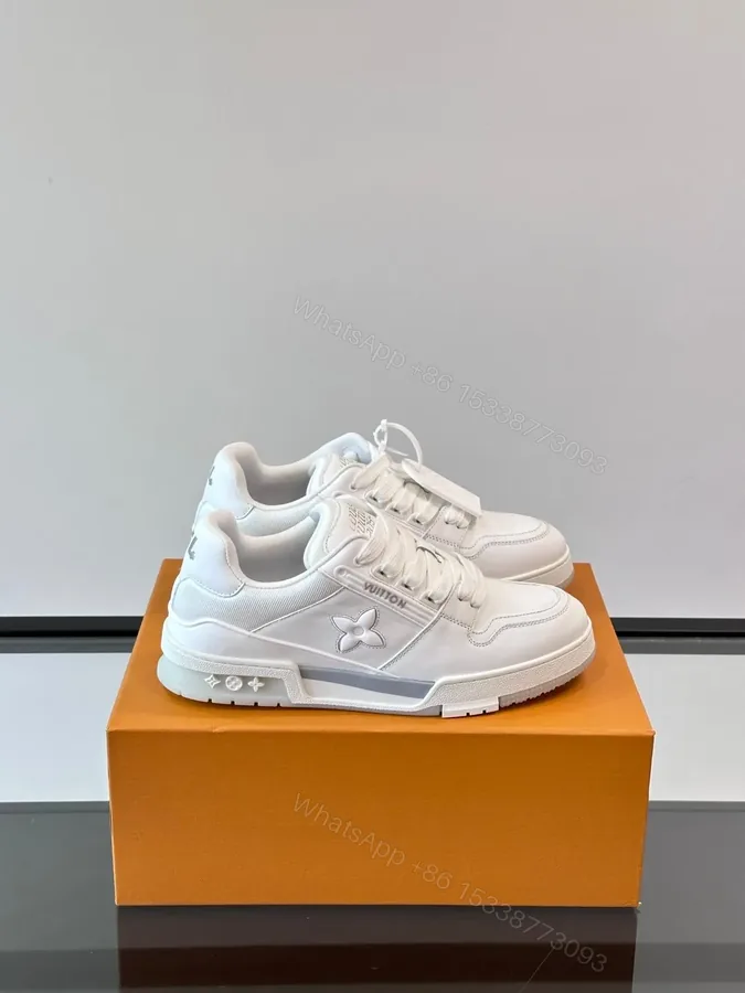 View 1 of LV Men White Leather Sneakers