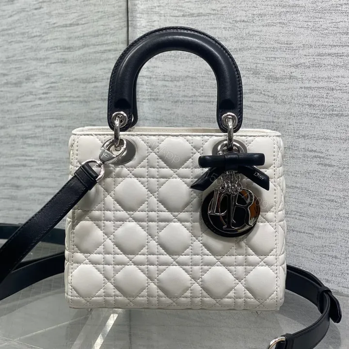 View 1 of DIOR Lady Dior Bag with Chain Two-Tone Latte and Black