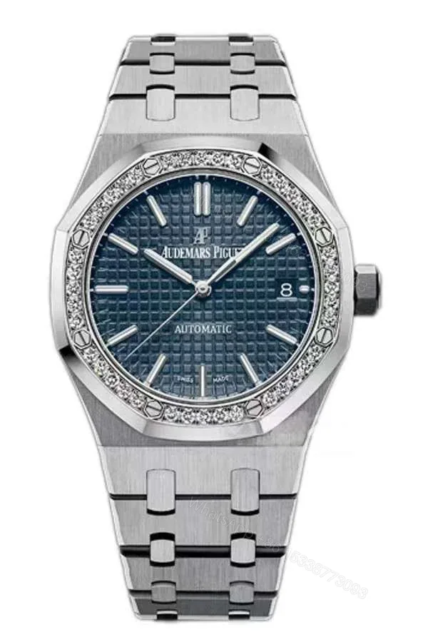 View 1 of Audemars Piguet Super Clone Royal Oak 15451ST Diamond-Set Bezel Blue Dial 37MM