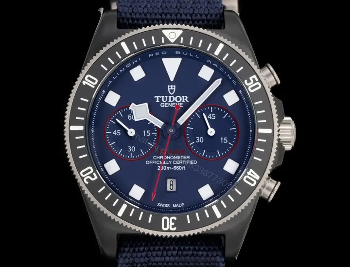 View 1 of Tudor Pelagos FXD Chronograph Blue Dial Navy Fabric Strap Ultimate 43MM M25807KN-0001