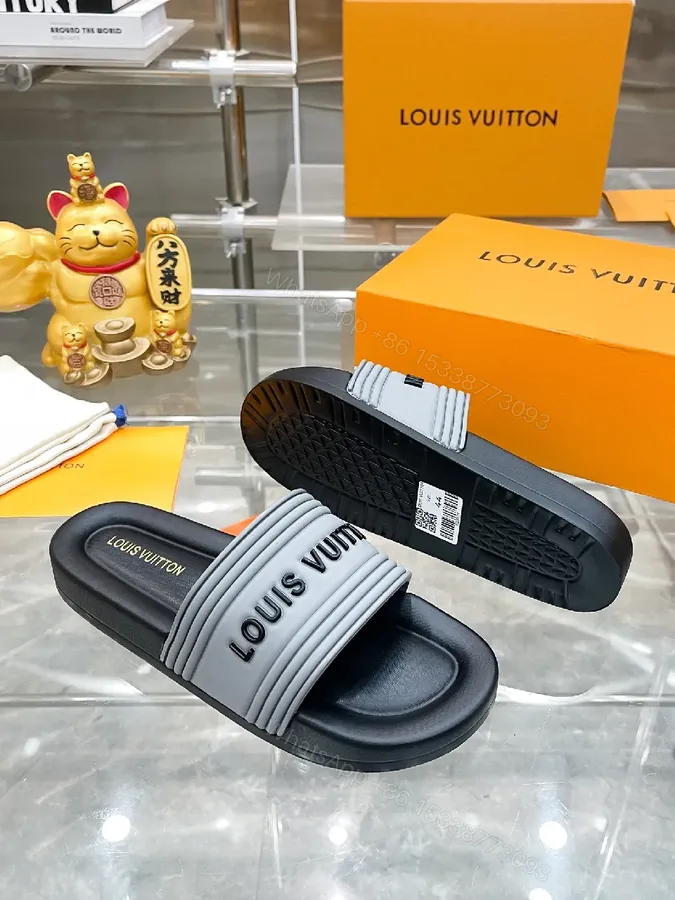 View 1 of Textured Strap Sandals: Luxury-Couture Inspired Slides