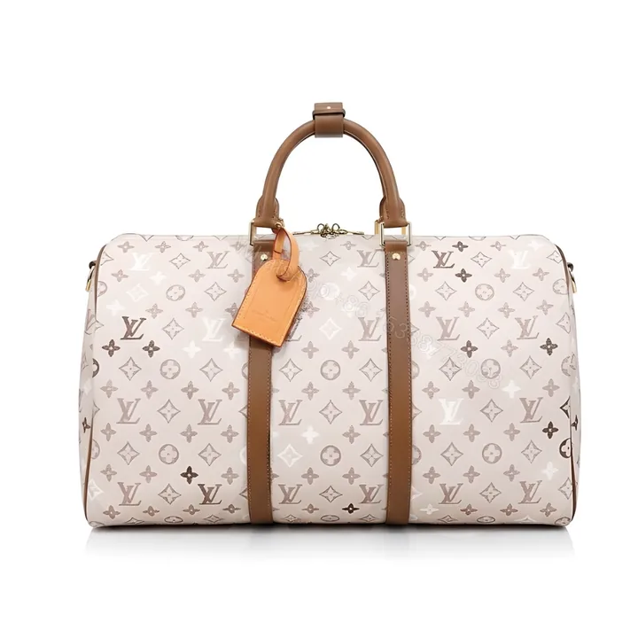View 1 of Louis Vuitton Keepall Bandoulière 50 Monogram Beige 50Cm