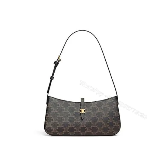 View 1 of Celine TINA SHOULDER BAG IN Triomphe canvas