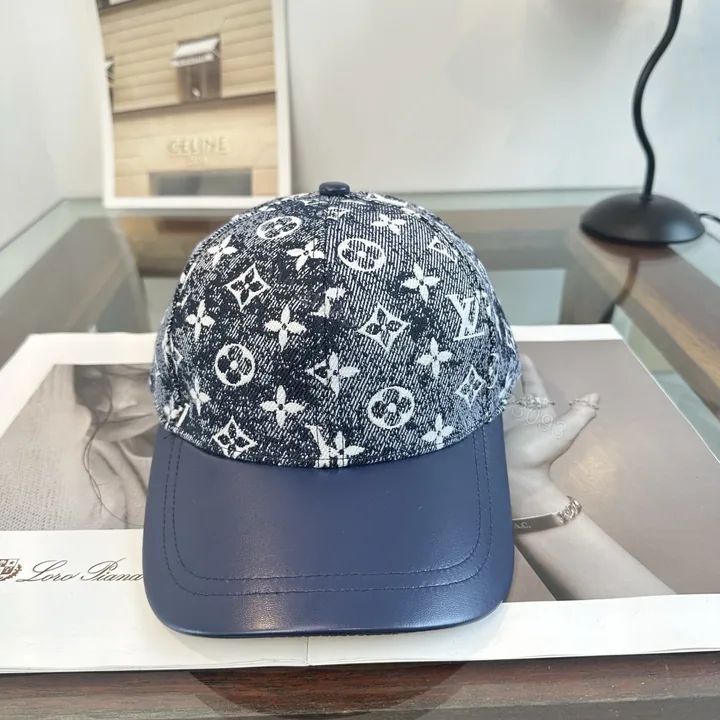 View 1 of LV一比一深藍老花拼皮棒球帽 Monogram經典休閒鴨舌帽