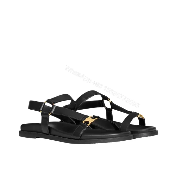 View 1 of CELINE MAUD SANDAL WITH TRIOMPHE BLACK 362225042C 38NO