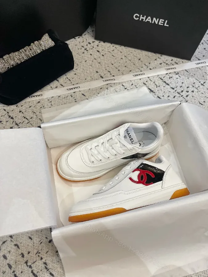 View 1 of White Leather High-Top Sneakers with Logo Accent