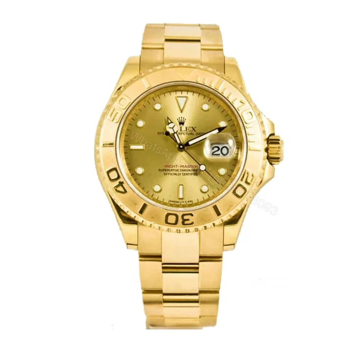 View 1 of Rolex Yacht-Master 16628 Super Clone : 18k Yellow Gold Champagne Dial 40mm