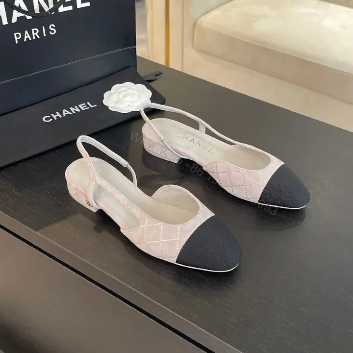 View 1 of Quilted Slingback Flats with Cap Toe, Luxe Casual Style