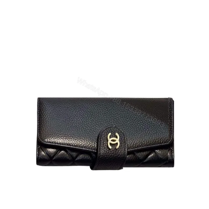 View 1 of Chanel Classic Long Flap Wallet Black 19Cm