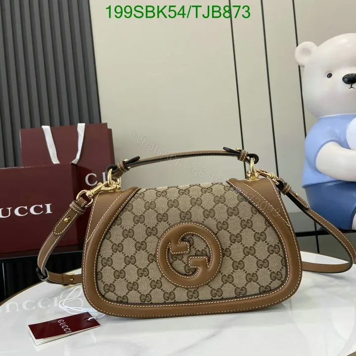 View 1 of Gucci Small Top Handle Bag in Beige and Dark Brown – GG Canvas & Leather (Model 819957)