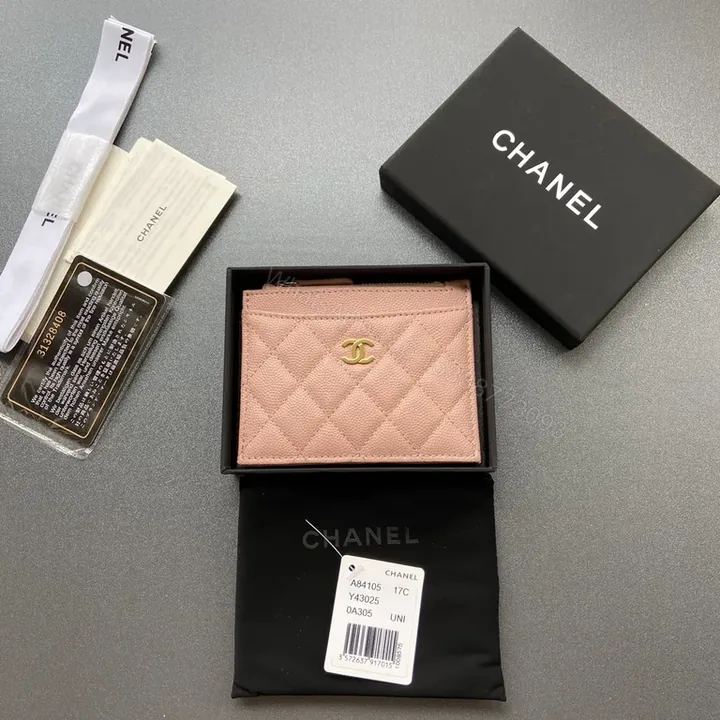 View 1 of Soft Pink Chanel-Quilted Cardholder Wallet: Everyday Luxury