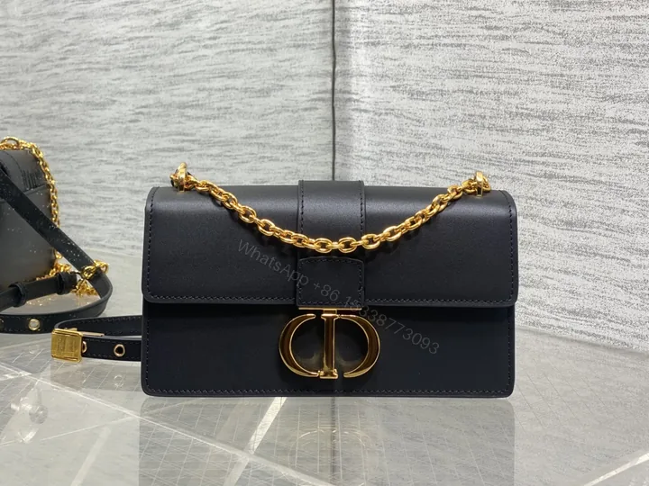 View 1 of Dior原單30 Montaigne金鍊包 女士黑色簡約皮革斜背包