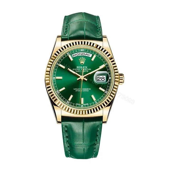View 1 of Rolex Day-Date 40 228238 Super Clone : 40mm Yellow Gold Green Dial