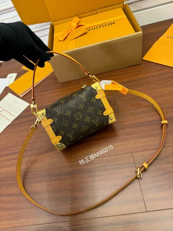 View 1 of Monogram Crossbody: Compact Luxury, Gold Hardware, Structured