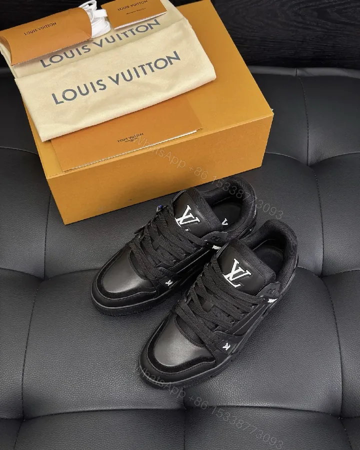 View 1 of Covert Luxe Leather Trainers: Black Minimalist Comfort Sneakers