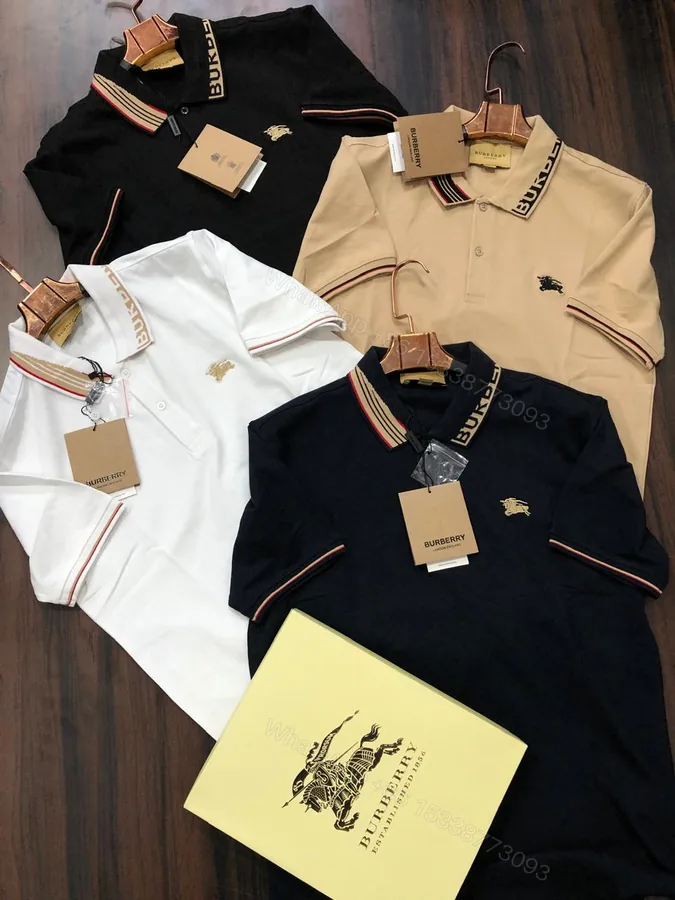 View 1 of FIRST COPY Burberry Imported Cotton Lycra Polos