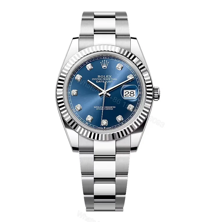 View 1 of Rolex Datejust Bright Blue Diamond Dial 126334-0015 41 mm