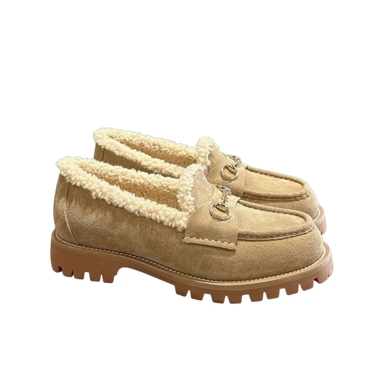 View 1 of Gucci Women Loafer With Horsebit Beige 836060 Aaa5U 9556