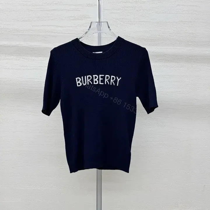View 1 of Chic Navy Knit Tee: Premium Textured Crew-Neck Top