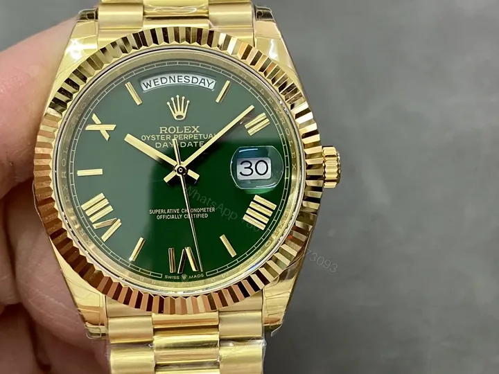 View 1 of Rolex Day-Date 40 Yellow Gold Fluted Green Ombré 228238-0069