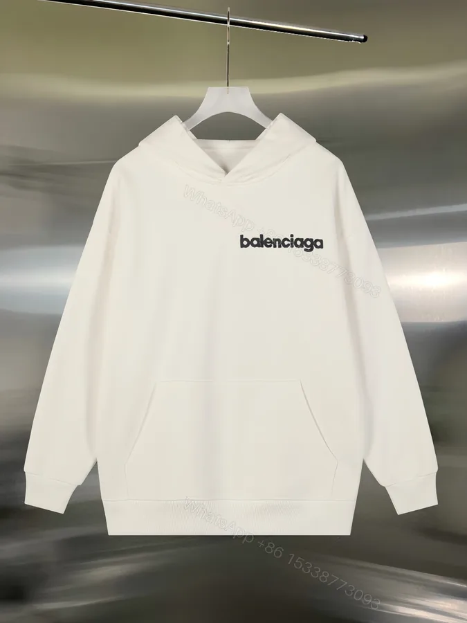View 1 of Balenciaga高仿男士連帽衛衣 白色簡約風格logo款 日常百搭推薦