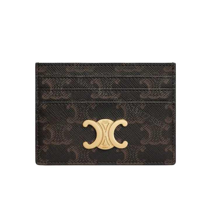 View 1 of CELINE WALLET TRIOMPHE CARD HOLDER BROWN 10.5CM