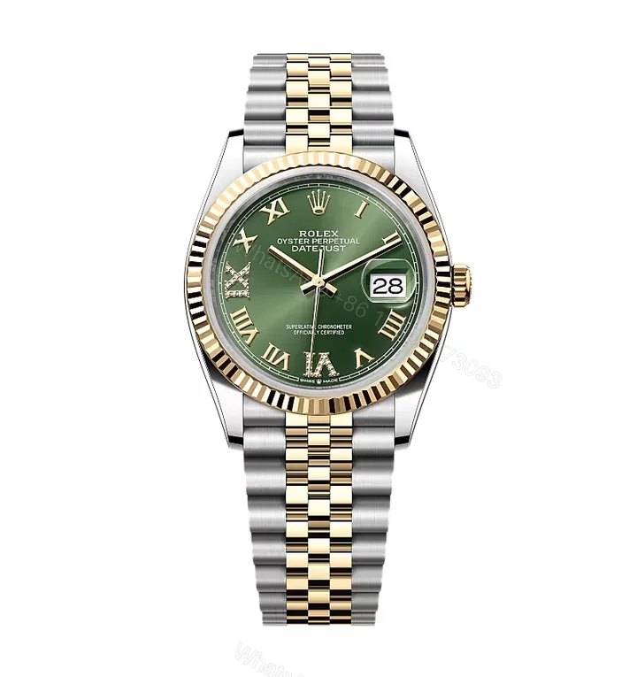 View 1 of Rolex Datejust Olive Green Roman Diamond Dial 126233-0025 36 mm