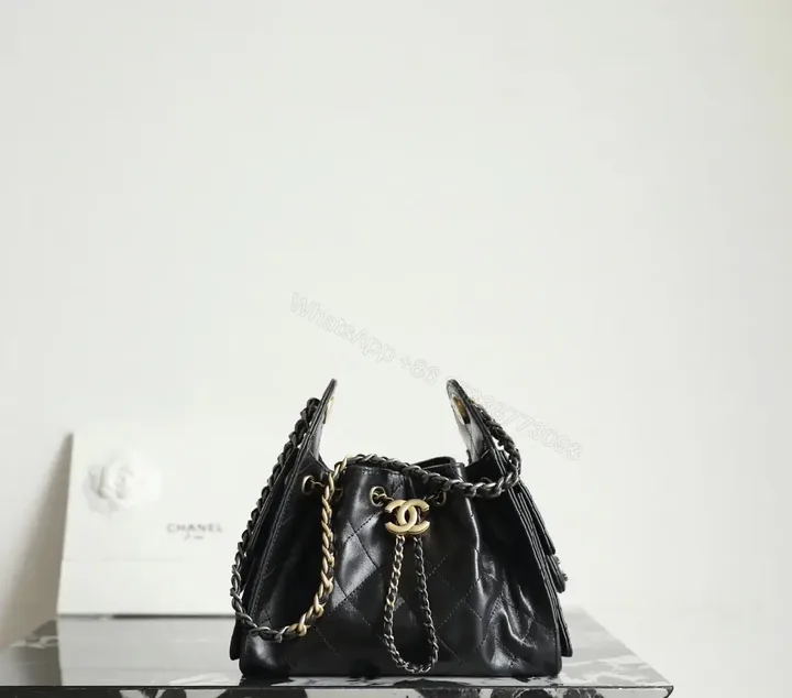 View 1 of Quilted Leather Crossbody: Luxe Chain-Detail Bag