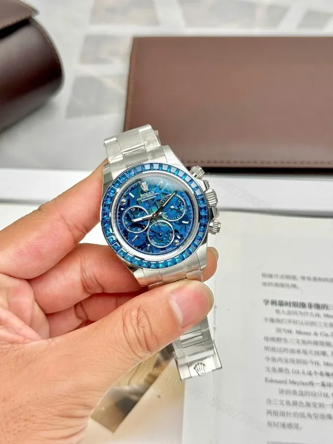 View 1 of Replica Rolex Cosmograph Daytona Arolla Challenge Blue Dial 40mm