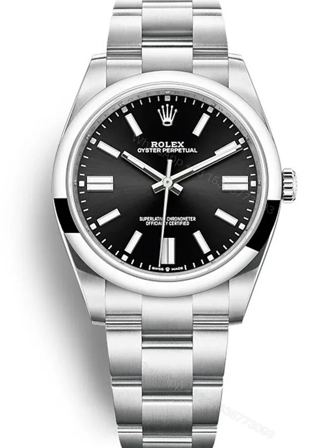 View 1 of Replica Rolex Oyster Perpetual Lady Black Dial 124200 34 mm