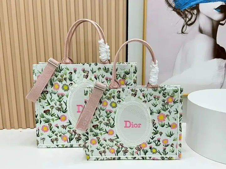 View 1 of Floral-Print Leather Tote: Chic Day-to-Night Luxury Bag