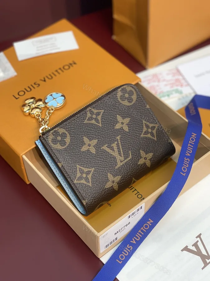 View 1 of LV 原單 Monogram 三折短夾 天空藍內裡 女款精品皮夾