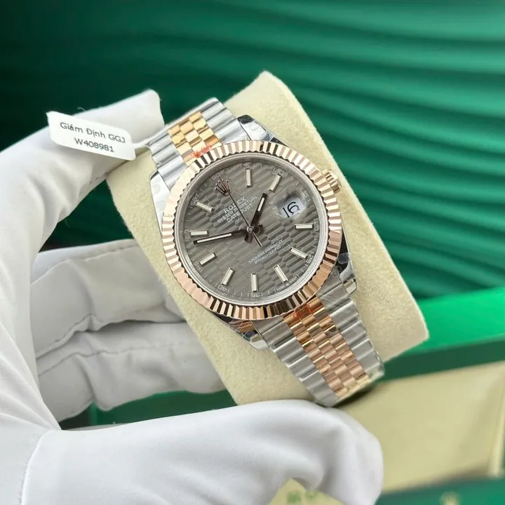 View 1 of Datejust 126331 41mm Gold Wrapped Gray Fluted Dial Super Clone