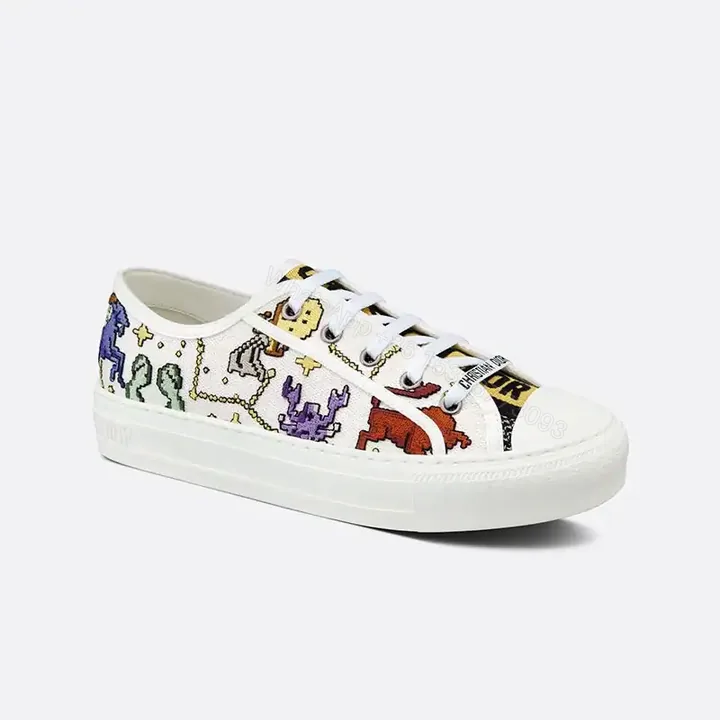 View 1 of WALK’N’DIOR SNEAKERS WOMEN PIXEL ZODIAC EMBROIDERED WHITE – CD157