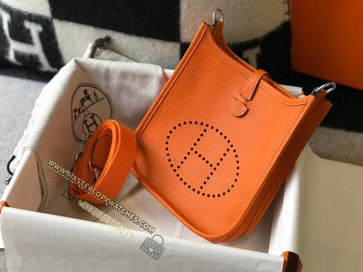 View 1 of Hermes Evelyne III Mini Bag in Orange