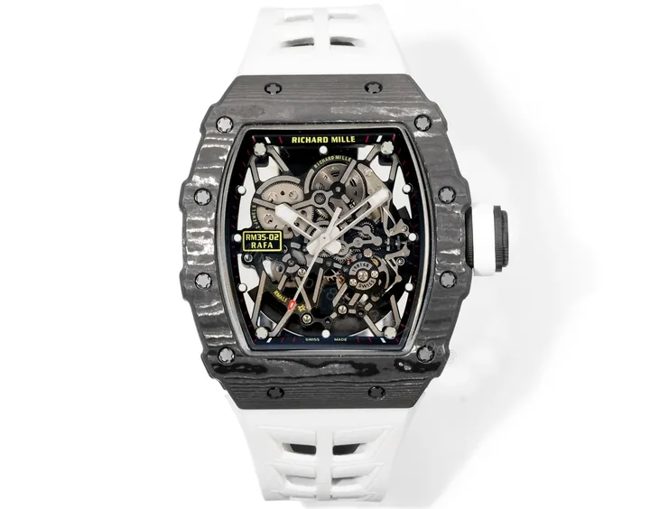 View 1 of Richard Mille RM35-02 Rafael Nadal Automatic Skeleton Watch NTPT Carbon Fiber Black Red Dial RMAL1 Movement Premium Edition RM35-02-RN-NTP-BRD
