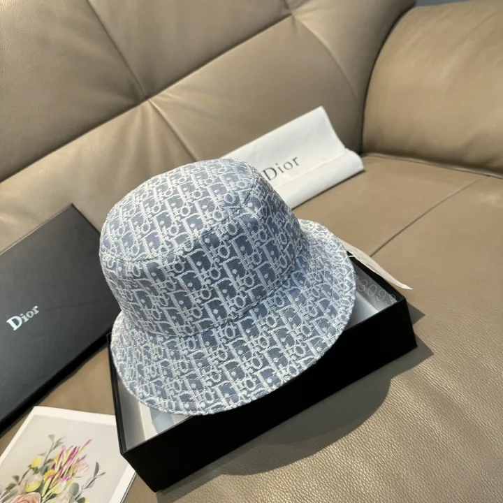 View 1 of 一比一Dior淺藍滿版老花漁夫帽 精品時尚帽款