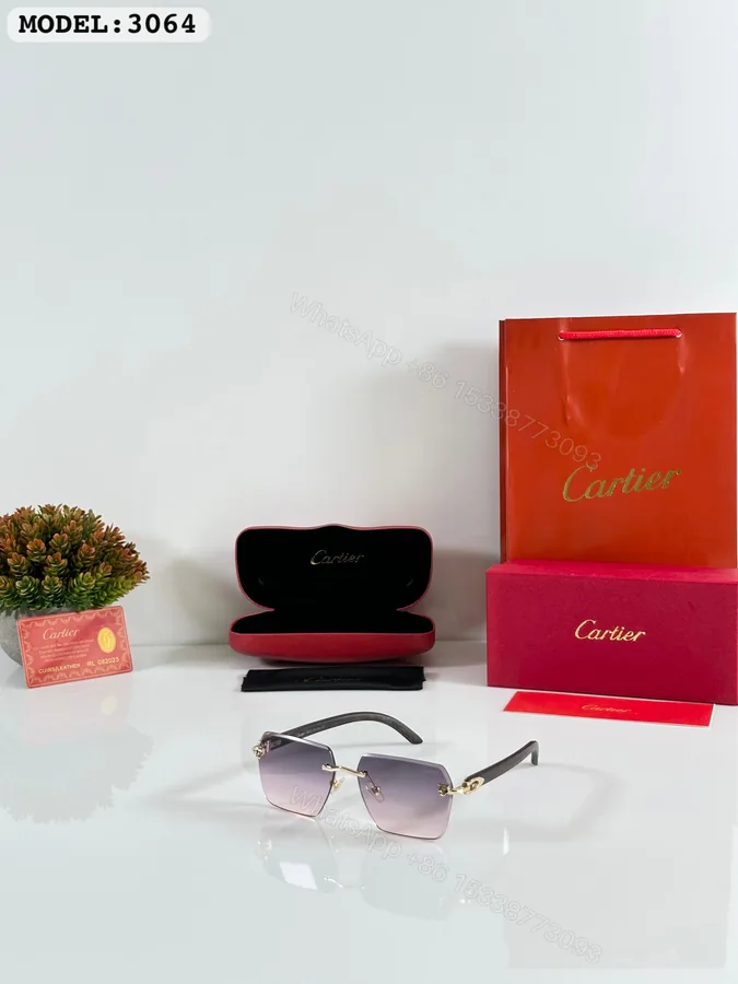 View 1 of FIRST COPY CARTIER 3064 GOLD PINK DC SUNGLASSES