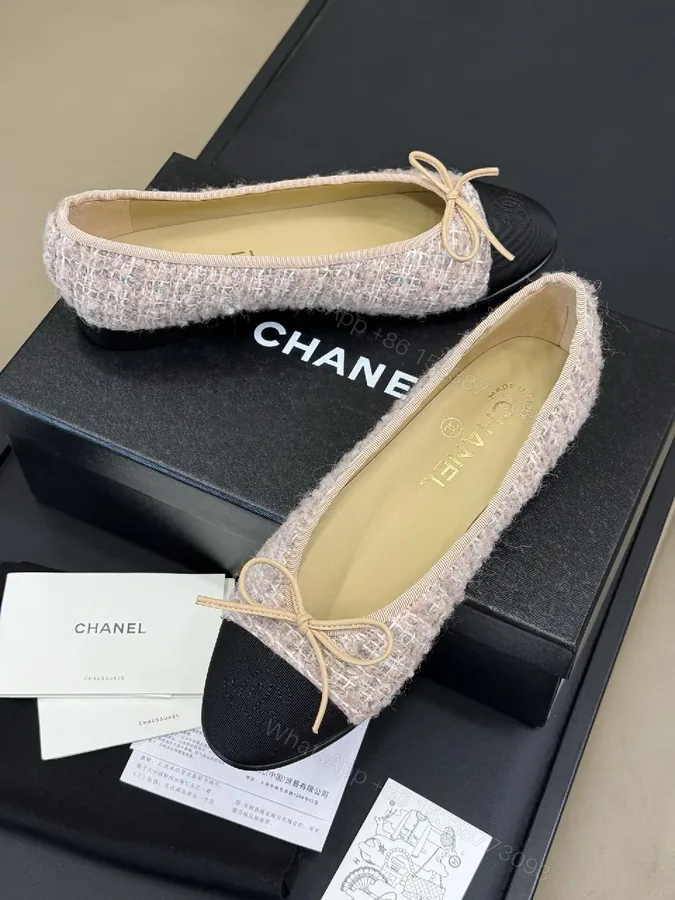 View 1 of Tweed Cap-Toe Ballet Flats – Luxury Everyday Comfort