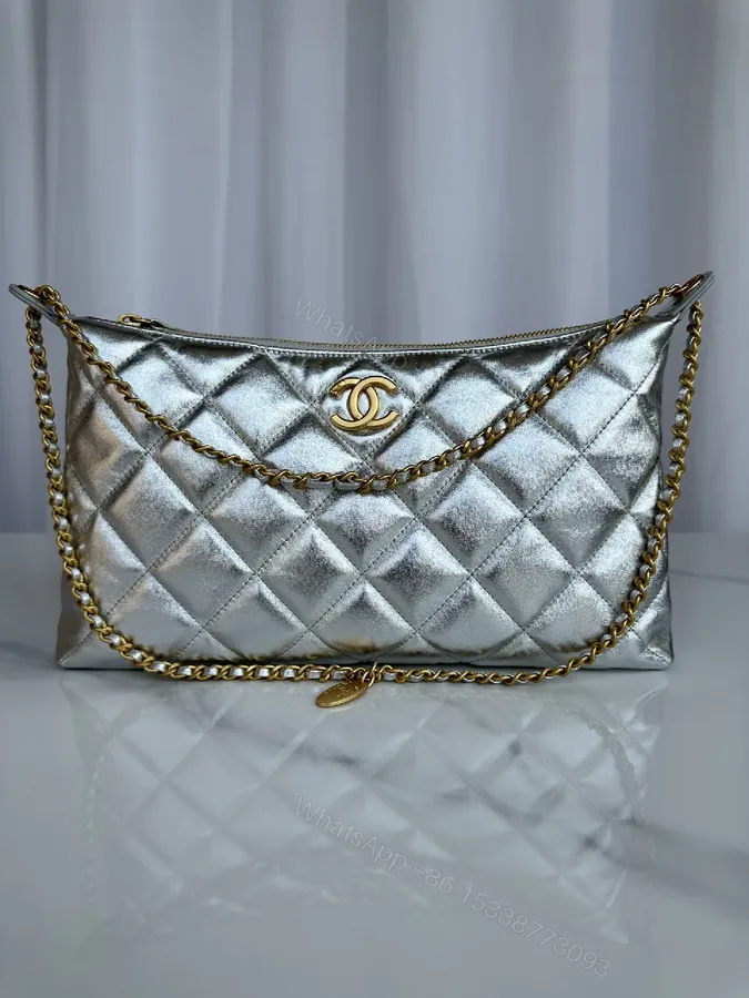 View 1 of Metallic Quilted Chain Bag: Modern Luxury Everyday Versatility